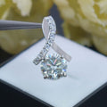 Beautiful 3.00 Ct Certified Off-White Diamond Pendant with Accents. Lovely Gift for Wife. Great Sparkle - ZeeDiamonds