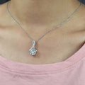 Beautiful 3.00 Ct Certified Off-White Diamond Pendant with Accents. Lovely Gift for Wife. Great Sparkle - ZeeDiamonds