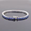 Elegant 3 mm Faceted Ceylon Blue Sapphire Gemstone Bracelet, Certified Gemstones, Custom Size, Designer Bracelets, AAA Quality, Great Brilliance ! - ZeeDiamonds