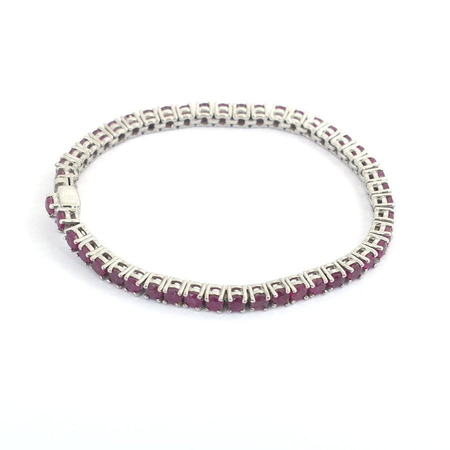 Elegant 3 mm Faceted African Ruby Bracelet With Silver Clasp, Birthday Gift,Unisex Bracelet, AAA Quality, Great Shine & Luster ! - ZeeDiamonds
