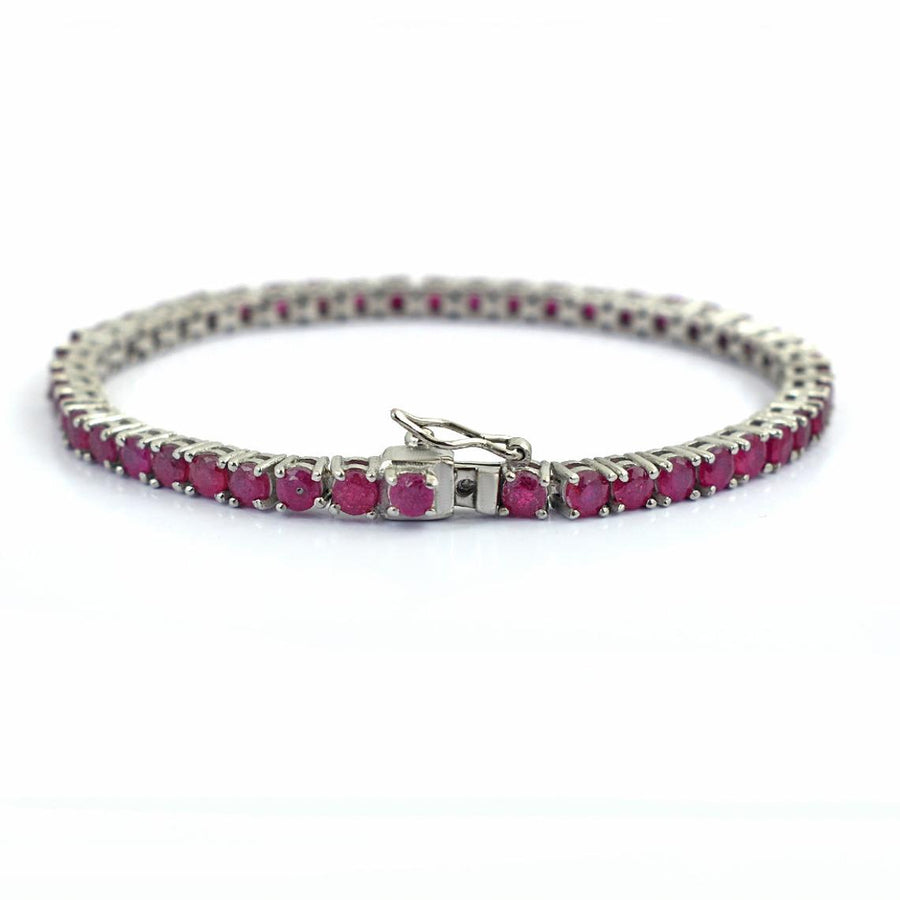 Elegant 3 mm Faceted African Ruby Bracelet With Silver Clasp, Birthday Gift,Unisex Bracelet, AAA Quality, Great Shine & Luster ! - ZeeDiamonds