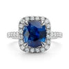Designer Blue Sapphire & White Diamond Wedding Ring - ZeeDiamonds