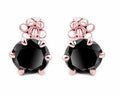 AAA Quality 1ct to 3ct Diamond Solitaire Studs in 14kt Rose Gold,Yellow,White or Black Gold Option - ZeeDiamonds