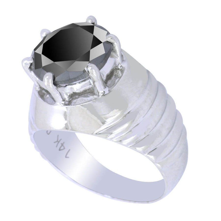 2.5 Cts Certified Black Diamond Wedding Ring In 925 Sterling Silver - ZeeDiamonds