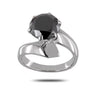 3 Ct Certified Black Diamond Solitaire Engagement Ring In 925 Sterling Silver! Ideal Gift for Unisex Collection