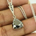 AAA 4.20 ct Rare Pear Shape Certified Black Diamond Solitaire Pendant - ZeeDiamonds