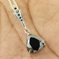 AAA 4.20 ct Rare Pear Shape Certified Black Diamond Solitaire Pendant - ZeeDiamonds