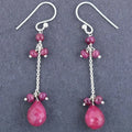 22.35 Cts African Ruby Gemstone Designer Earrings For Women's Gift - ZeeDiamonds