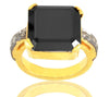 4.60 Ct Asscher Cut Black Diamond Ring with White Diamond Accents, Designer Collection & Great Shine