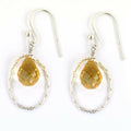 2.21 Ct Beautiful Citrine Pear Shape Drop Dangler Chain Earrings - ZeeDiamonds