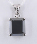 5.00 Cts Rare Emerald Cut Certified Black Diamond Pendant, AAA Quality Diamond - ZeeDiamonds