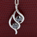 1.50 Cts Certified Black Diamond Pendant in 925 Sterling Silver Beautiful Shine! - ZeeDiamonds