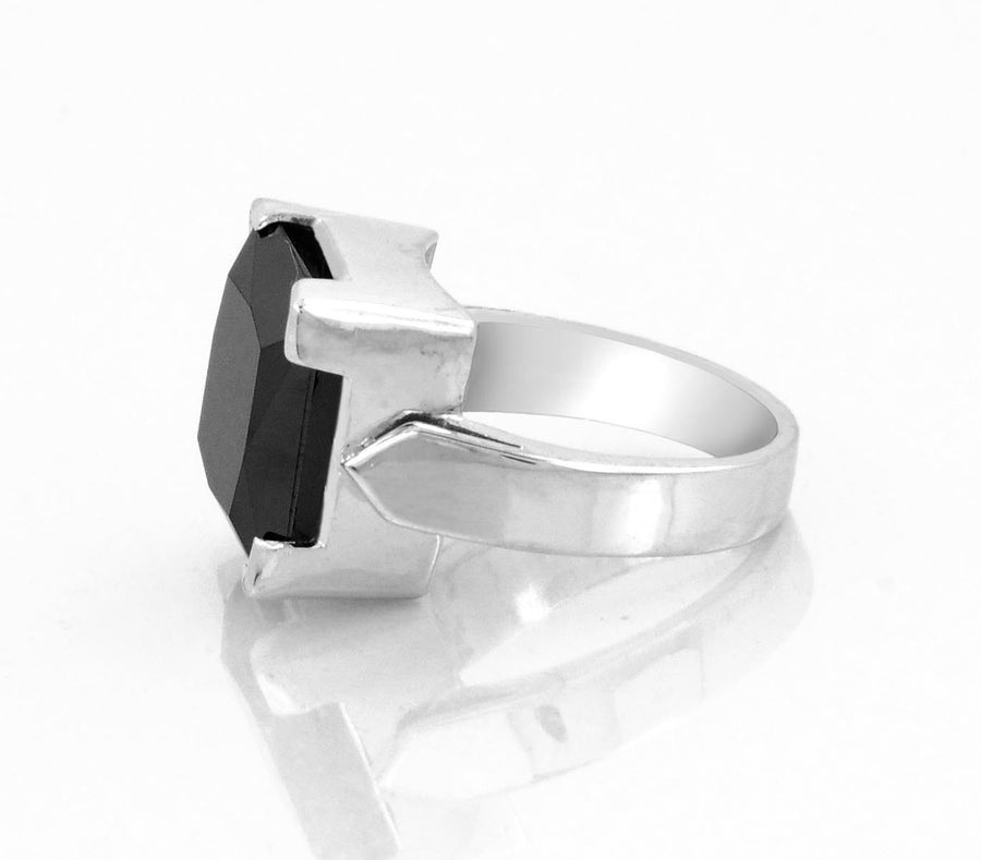 3 Carats Certified Princess Cut Black Diamond Men's Ring - ZeeDiamonds