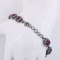 Natural Ruby Gemstone Tennis Bracelet With White Diamonds - ZeeDiamonds