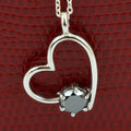Heart Shape Black Diamond Solitaire Pendant Lovely Design!! Great Lustre! 1.5 ct - ZeeDiamonds