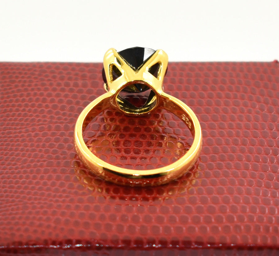 3.5 Ct Round Cut 100% Genuine Certified Black Diamond Ring.Great Luster! - ZeeDiamonds