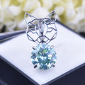 4.60 Ct AAA Certified Amazing Blue Diamond Cat Pendant in White Finish, Very Elegant Shine & Ideal Gift for Anniversary, Birthday - ZeeDiamonds