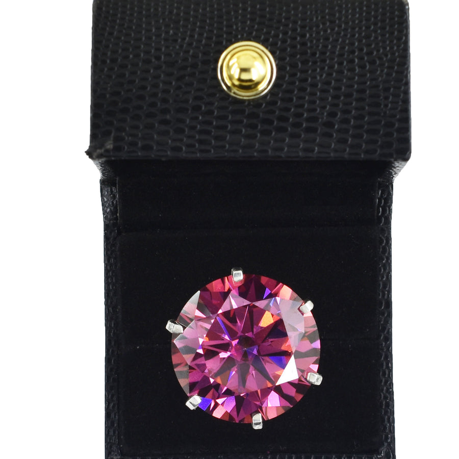 HUGE 111.35 Pink Moissanite Ring In Prongs Setting, Excellent Cut Great Shine & Bling - ZeeDiamonds