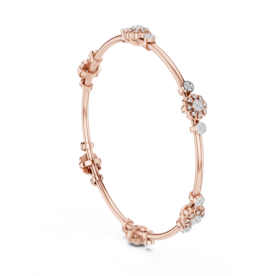 Celestine Floral Link  Diamond Bracelet