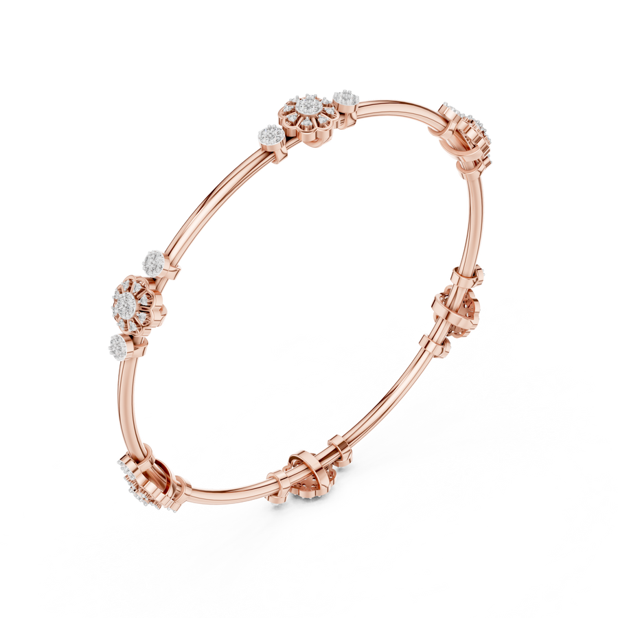 Celestine Floral Link  Diamond Bracelet