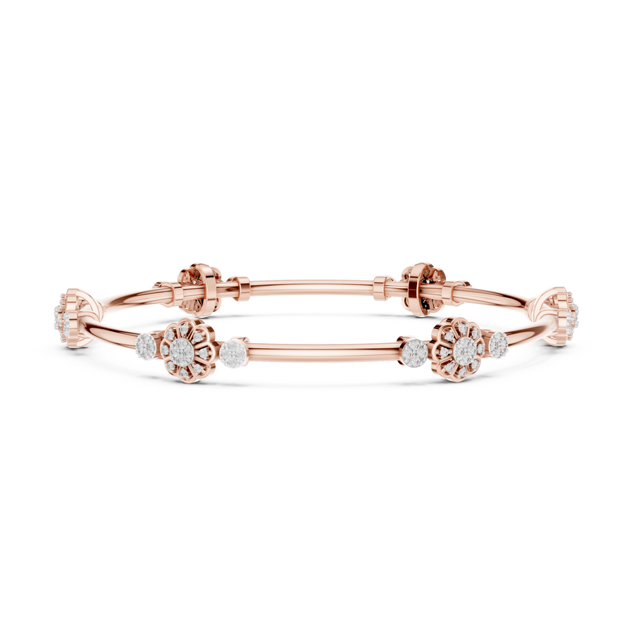 Celestine Floral Link  Diamond Bracelet