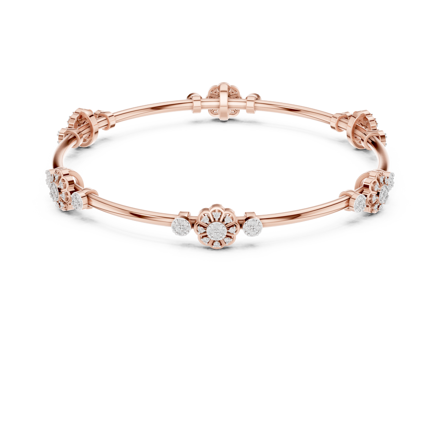 Celestine Floral Link  Diamond Bracelet