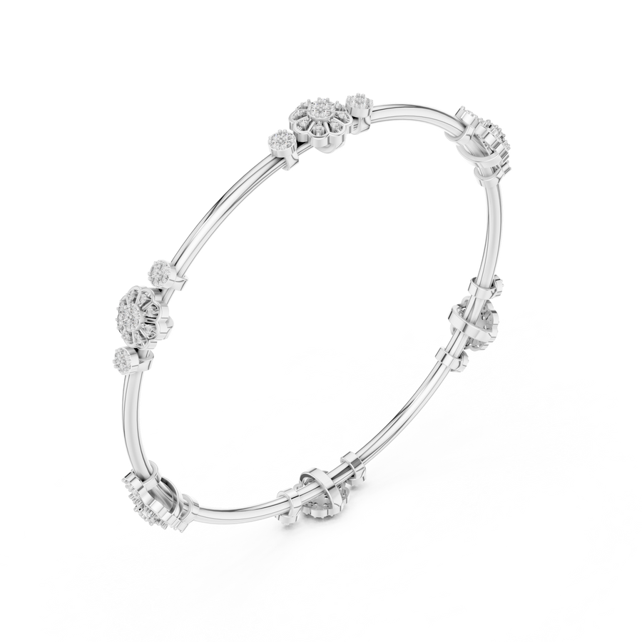 Celestine Floral Link  Diamond Bracelet