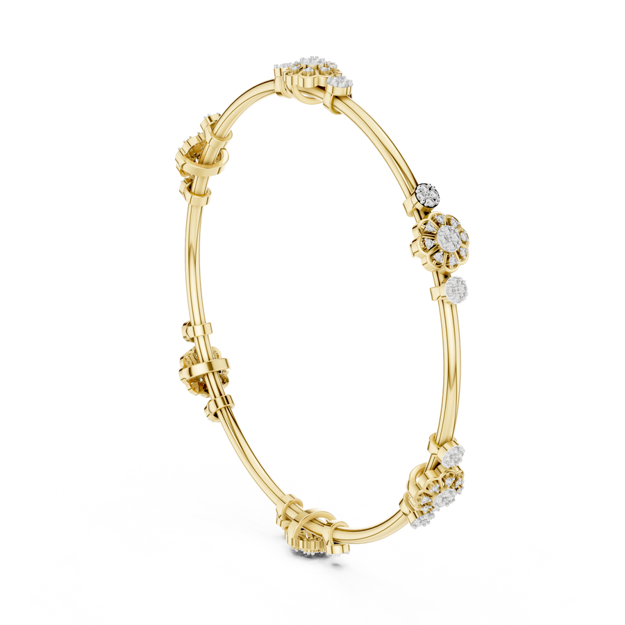 Celestine Floral Link  Diamond Bracelet