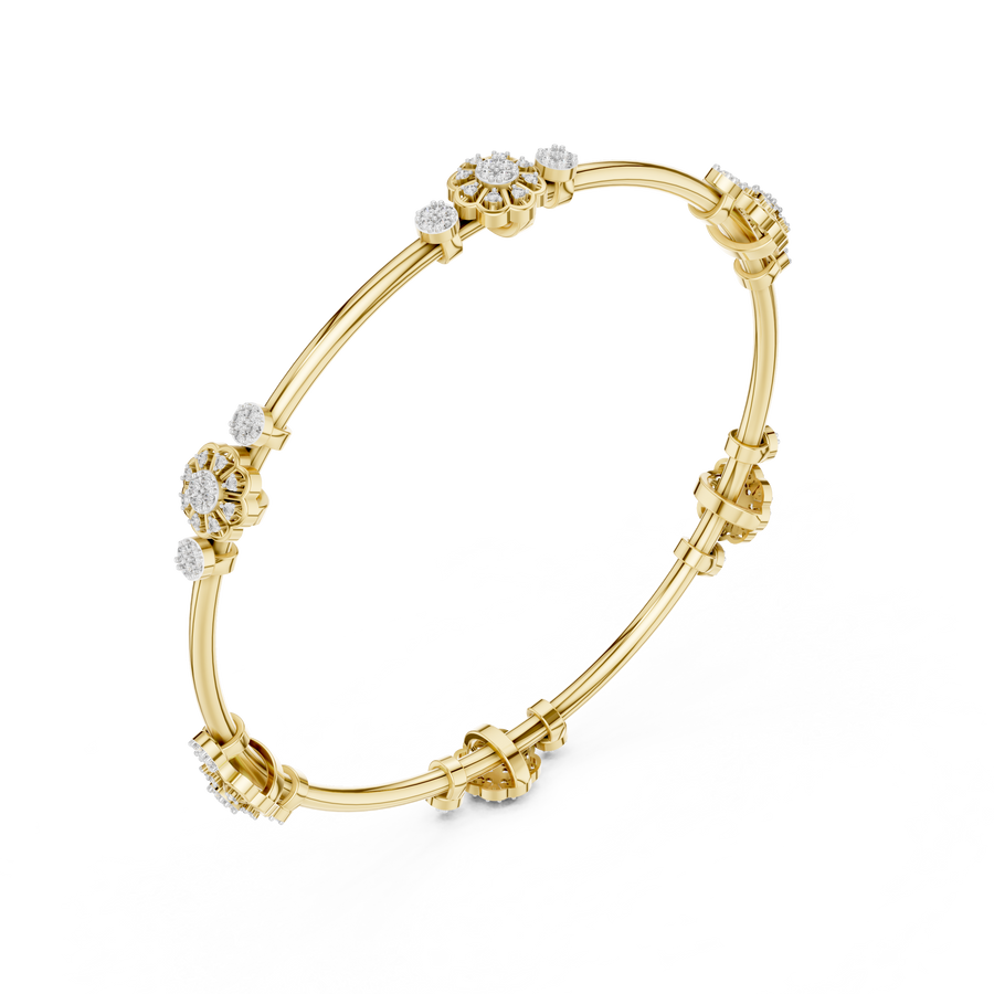 Celestine Floral Link  Diamond Bracelet