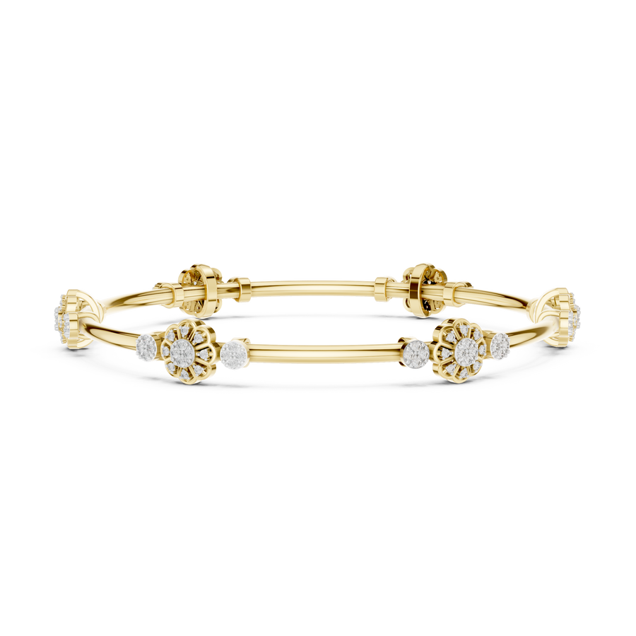 Celestine Floral Link  Diamond Bracelet