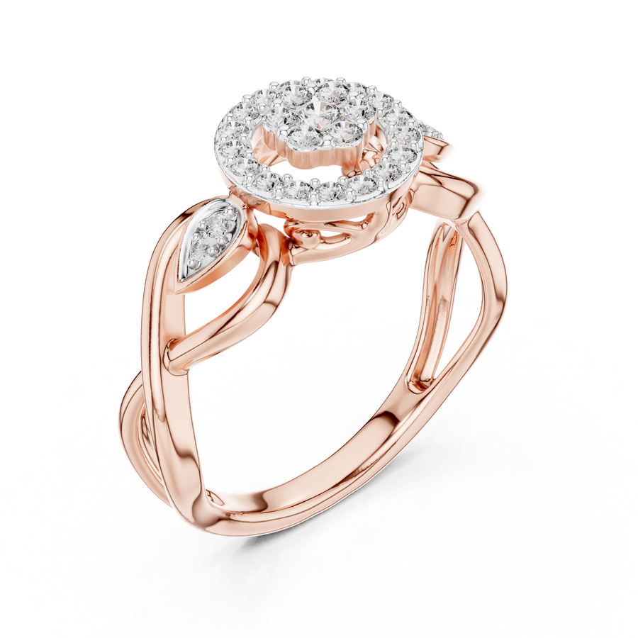 Seravelle Floral Twist  Diamond Ring