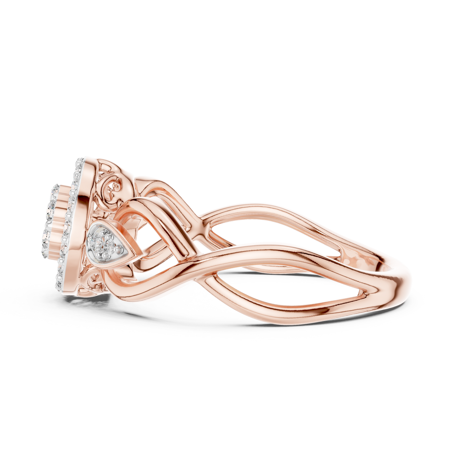 Seravelle Floral Twist  Diamond Ring