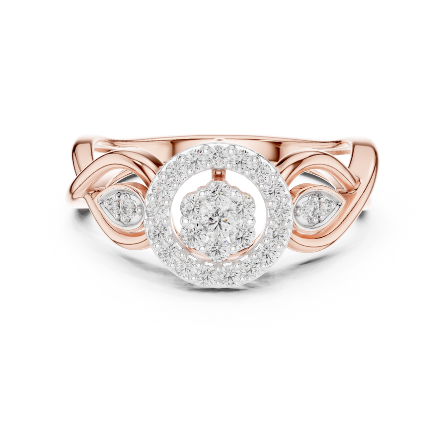 Seravelle Floral Twist  Diamond Ring