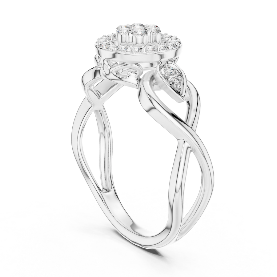Seravelle Floral Twist  Diamond Ring