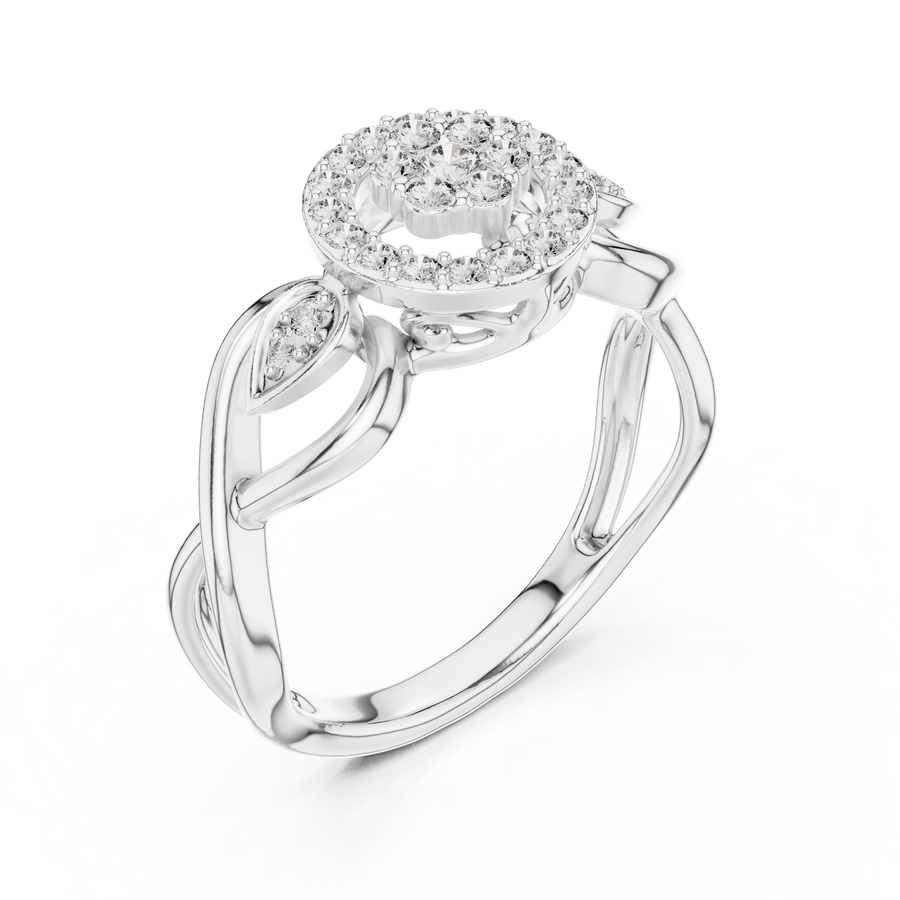 Seravelle Floral Twist  Diamond Ring