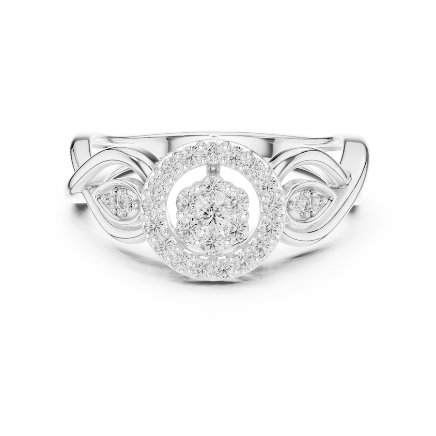 Seravelle Floral Twist  Diamond Ring