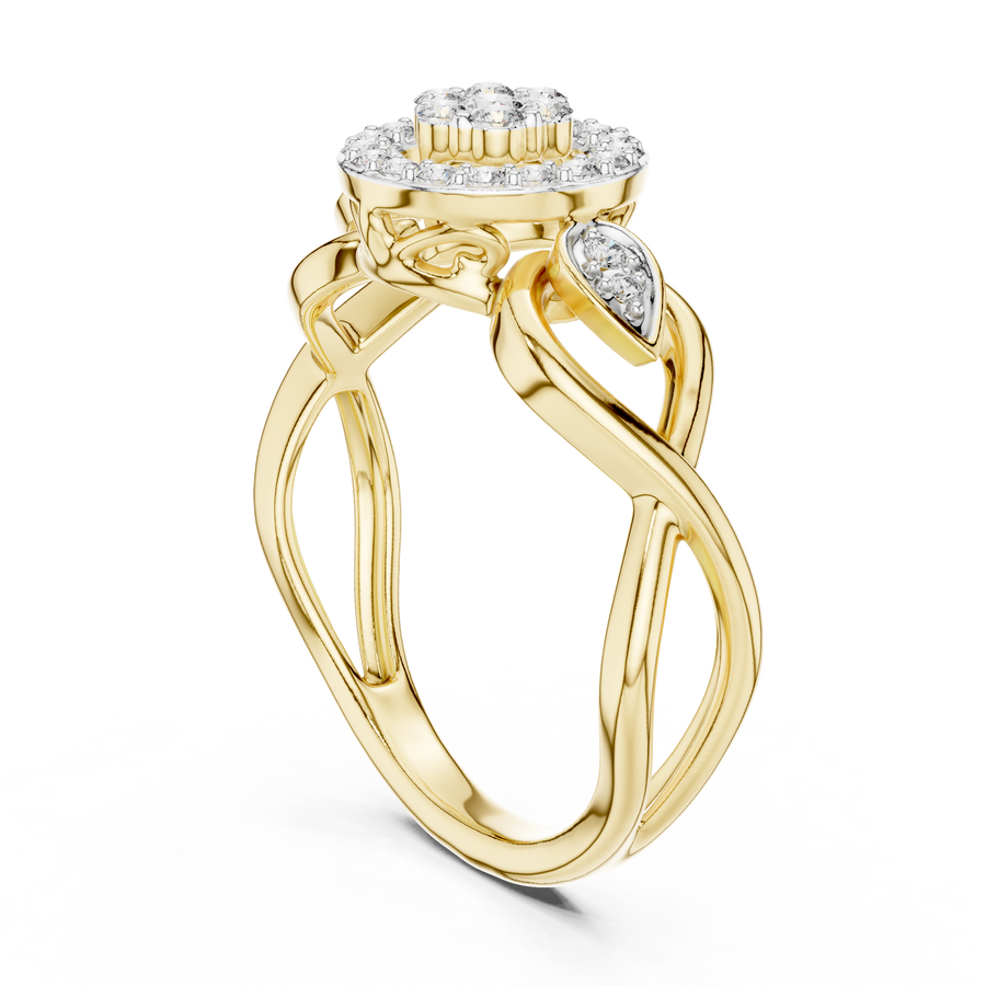 Seravelle Floral Twist  Diamond Ring