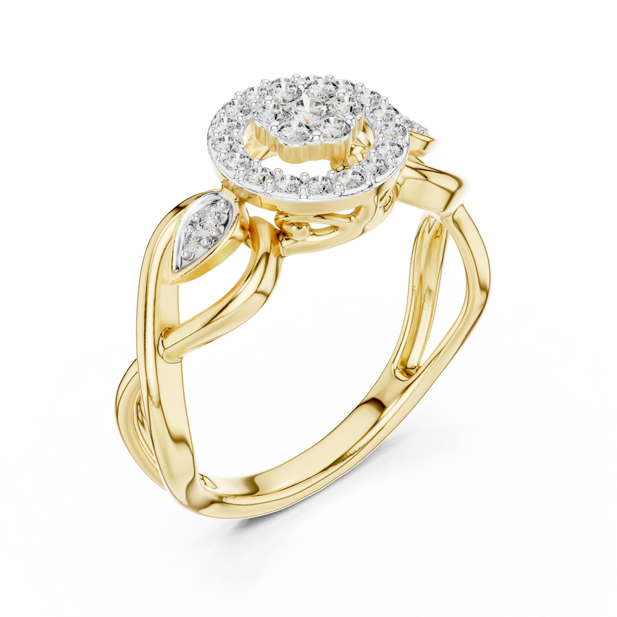 Seravelle Floral Twist  Diamond Ring
