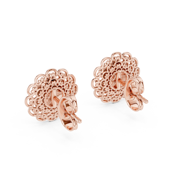 Elowenna Floral Pave  Diamond Stud Earrings