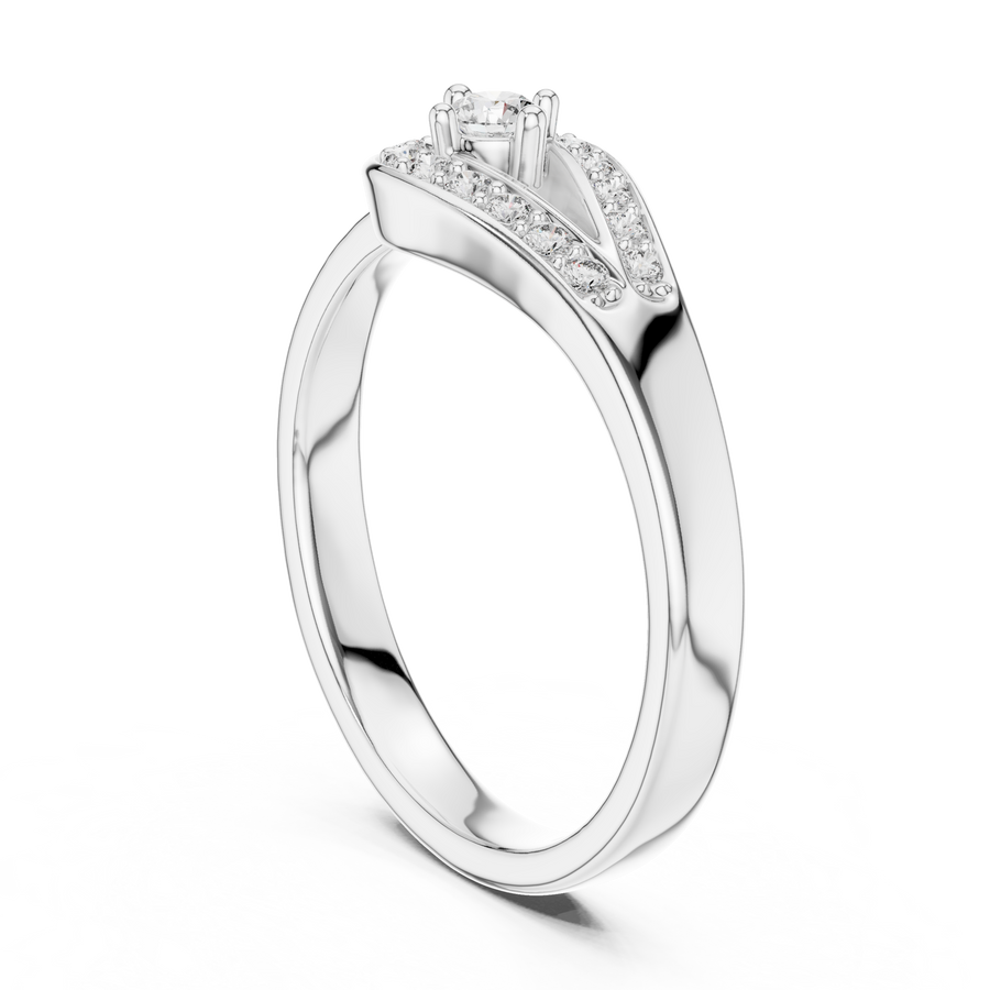 Aurelia Pavé Round  Diamond Ring