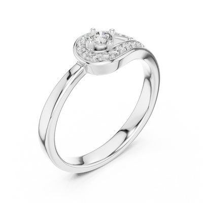 Aurelia Pavé Round  Diamond Ring