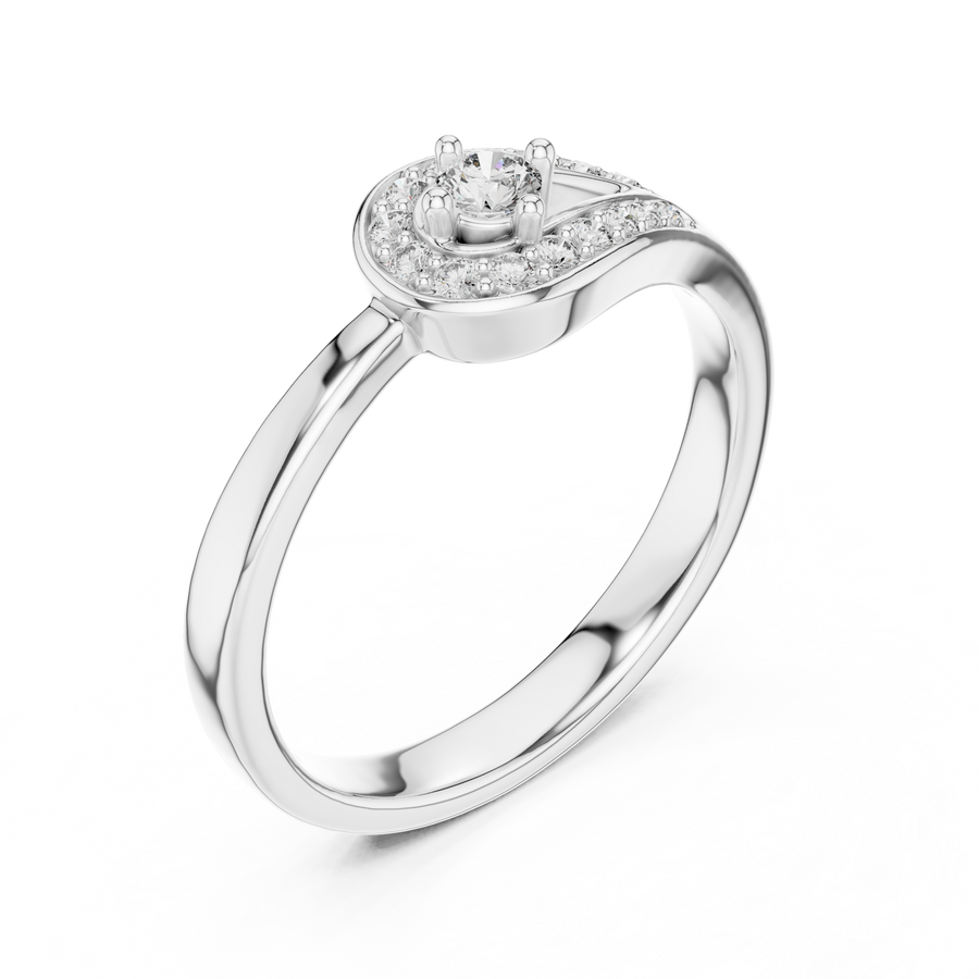 Aurelia Pavé Round  Diamond Ring