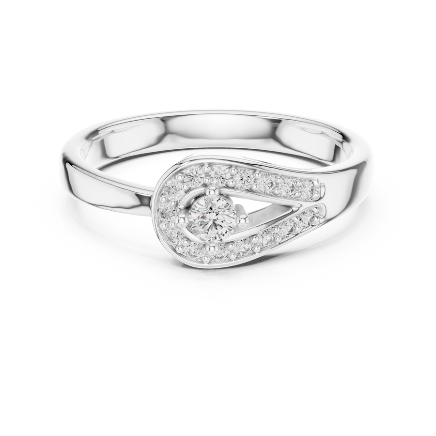 Aurelia Pavé Round  Diamond Ring