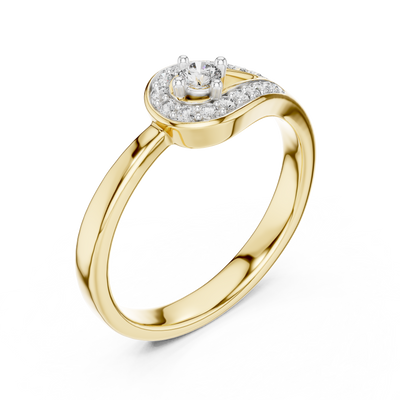 Aurelia Pavé Round  Diamond Ring