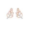 Aurellia Leaf-Vine Diamond Stud Earrings