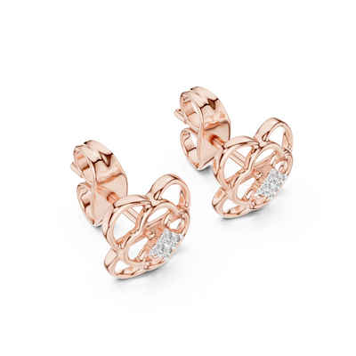 Elowen Floral Halo  Diamond Earrings