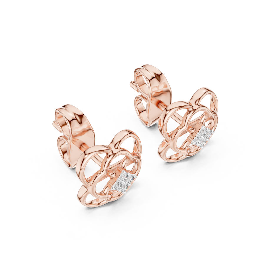 Elowen Floral Halo  Diamond Earrings
