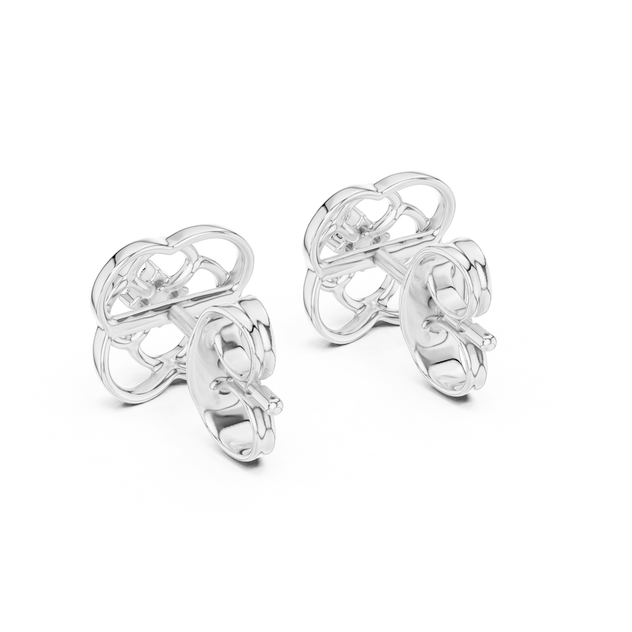 Elowen Floral Halo  Diamond Earrings