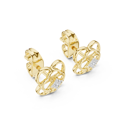 Elowen Floral Halo  Diamond Earrings