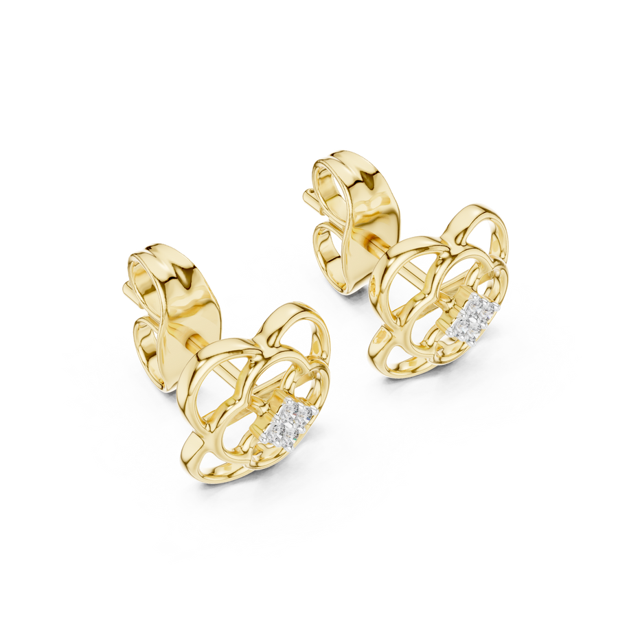 Elowen Floral Halo  Diamond Earrings